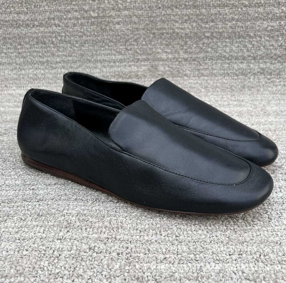VINCE Clover Black Leather Minimalist Loafer Women's Size 6 US